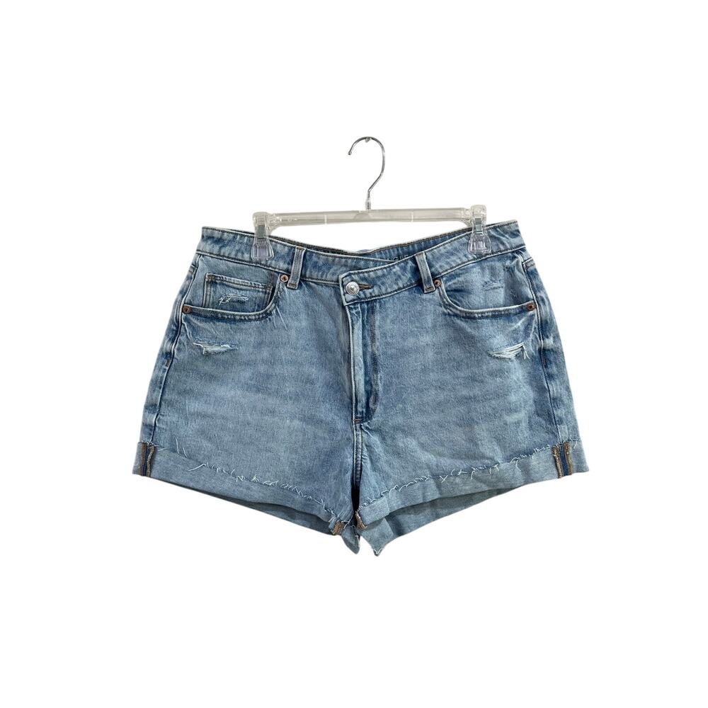American Eagle High Rise Denim Shorts Size 12 Light Wash Jean Shorts